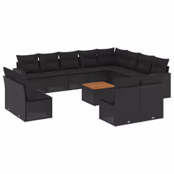 VidaXL 3224368, Noir, Rotin, Acier, Bois d'acacia, 110 kg, Adultes et enfants, 550 mm, 550 mm