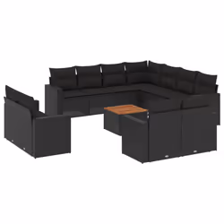 VidaXL 3224382, Noir, Rotin, Acier, Bois d'acacia, 110 kg, Adultes et enfants, 550 mm, 550 mm