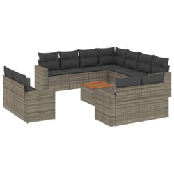 VidaXL 3224387 banc de jardin Rotin, Acier, Bois d'acacia