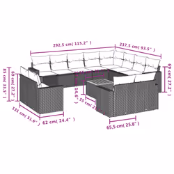 VidaXL 3224389 banc de jardin Rotin, Acier, Bois d'acacia