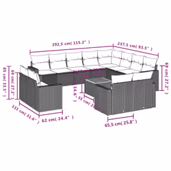 VidaXL 3224392 banc de jardin Rotin, Acier, Bois d'acacia