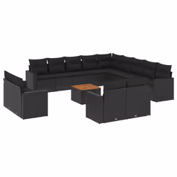 VidaXL 3224396, Noir, Rotin, Acier, Bois d'acacia, 110 kg, Adultes et enfants, 550 mm, 550 mm