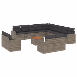 VidaXL 3224401, Gris foncé, Rotin, Acier, Bois d'acacia, 110 kg, Adultes et enfants, 550 mm, 550 mm