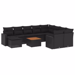 VidaXL 3224410, Noir, Rotin, Acier, Bois d'acacia, 110 kg, Adultes et enfants, 550 mm, 550 mm