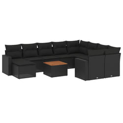 VidaXL 3224410 banc de jardin Rotin, Acier, Bois d'acacia
