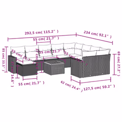 VidaXL 3224413 banc de jardin Rotin, Acier, Bois d'acacia