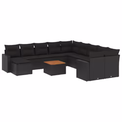 VidaXL 3224417, Noir, Rotin, Acier, Bois d'acacia, 110 kg, Adultes et enfants, 550 mm, 550 mm