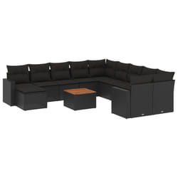 VidaXL 3224417 banc de jardin Rotin, Acier, Bois d'acacia