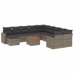VidaXL 3224422, Gris foncé, Rotin, Acier, Bois d'acacia, 110 kg, Adultes et enfants, 550 mm, 550 mm