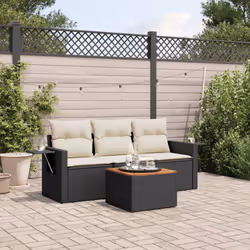 VidaXL 3224432 banc de jardin Rotin, Acier, Bois d'acacia