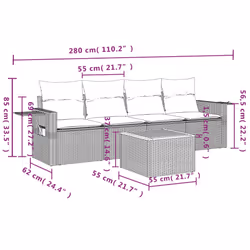 VidaXL 3224438 banc de jardin Rotin, Acier, Bois d'acacia - Vue supplémentaire 8
