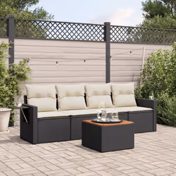 VidaXL 3224439 banc de jardin Rotin, Acier, Bois d'acacia