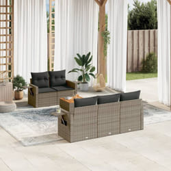 Vidaxl - Salon de jardin 6 pcs avec coussins gris résine tressée