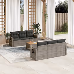 VidaXL 3224457 banc de jardin Rotin, Acier, Bois d'acacia