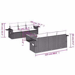 VidaXL 3224457 banc de jardin Rotin, Acier, Bois d'acacia - Vue supplémentaire 8