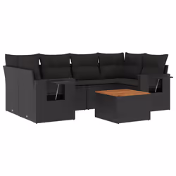 VidaXL 3224459, Noir, Rotin, Acier, Bois d'acacia, 110 kg, Adultes et enfants, 550 mm, 550 mm