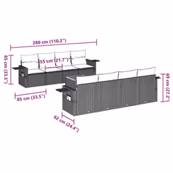 VidaXL 3224480 banc de jardin Rotin, Acier, Bois d'acacia - Vue supplémentaire 8