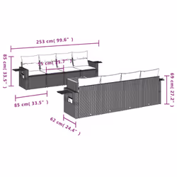 VidaXL 3224483 banc de jardin Rotin, Acier, Bois d'acacia - Vue supplémentaire 8