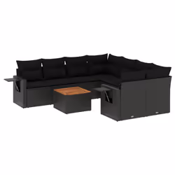VidaXL 3224487, Noir, Rotin, Acier, Bois d'acacia, 110 kg, Adultes et enfants, 550 mm, 550 mm