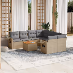 VidaXL 3224491 banc de jardin Rotin, Acier, Bois d'acacia
