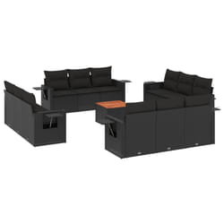 VidaXL 3224494 banc de jardin Rotin, Acier, Bois d'acacia