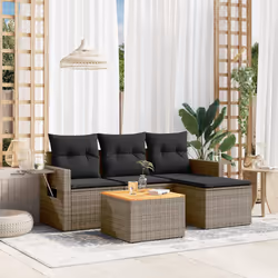 VidaXL 3224534 banc de jardin Rotin, Acier, Bois d'acacia