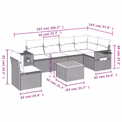 VidaXL 3224581 banc de jardin Rotin, Acier, Bois d'acacia - Vue supplémentaire 8