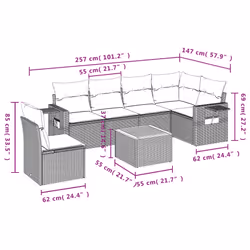 VidaXL 3224588 banc de jardin Rotin, Acier, Bois d'acacia - Vue supplémentaire 8