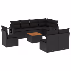 VidaXL 3224599, Noir, Rotin, Acier, Bois d'acacia, 110 kg, Adultes et enfants, 550 mm, 550 mm
