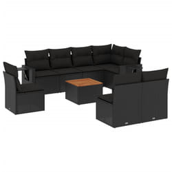 VidaXL 3224599 banc de jardin Rotin, Acier, Bois d'acacia