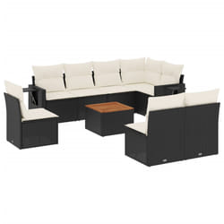 VidaXL 3224600 banc de jardin Rotin, Acier, Bois d'acacia