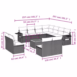 VidaXL 3224621 banc de jardin Rotin, Acier, Bois d'acacia - Vue supplémentaire 8