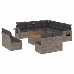 VidaXL 3224625, Gris foncé, Rotin, Acier, Bois d'acacia, 110 kg, Adultes et enfants, 550 mm, 550 mm