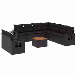 VidaXL 3224627, Noir, Rotin, Acier, Bois d'acacia, 110 kg, Adultes et enfants, 550 mm, 550 mm