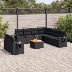 VidaXL 3224627 banc de jardin Rotin, Acier, Bois d'acacia
