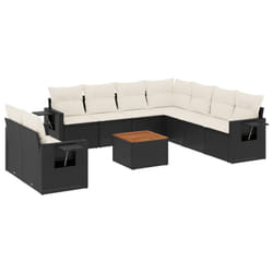 VidaXL 3224628 banc de jardin Rotin, Acier, Bois d'acacia