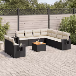 VidaXL 3224628 banc de jardin Rotin, Acier, Bois d'acacia