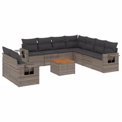 VidaXL 3224632, Gris foncé, Rotin, Acier, Bois d'acacia, 110 kg, Adultes et enfants, 550 mm, 550 mm