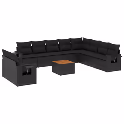 VidaXL 3224634, Noir, Rotin, Acier, Bois d'acacia, 110 kg, Adultes et enfants, 550 mm, 550 mm