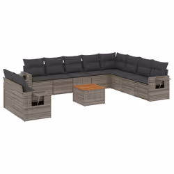 VidaXL 3224639, Gris foncé, Rotin, Acier, Bois d'acacia, 110 kg, Adultes et enfants, 550 mm, 550 mm