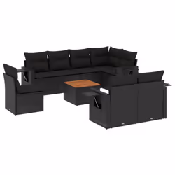 VidaXL 3224648, Noir, Rotin, Acier, Bois d'acacia, 110 kg, Adultes et enfants, 550 mm, 550 mm