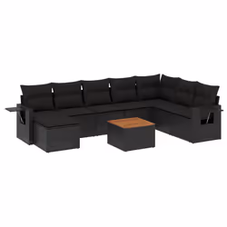 VidaXL 3224697, Noir, Rotin, Acier, Bois d'acacia, 110 kg, Adultes et enfants, 550 mm, 550 mm
