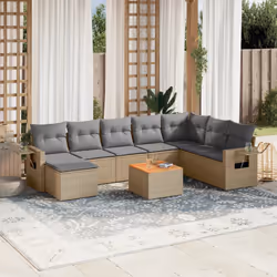 VidaXL 3224701 banc de jardin Rotin, Acier, Bois d'acacia