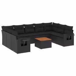 VidaXL 3224725, Noir, Rotin, Acier, Bois d'acacia, 110 kg, Adultes et enfants, 550 mm, 550 mm