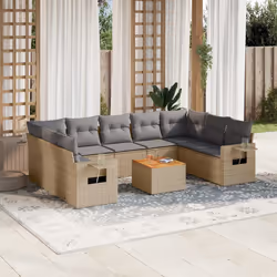 VidaXL 3224729 banc de jardin Rotin, Acier, Bois d'acacia