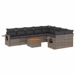 VidaXL 3224730, Gris foncé, Rotin, Acier, Bois d'acacia, 110 kg, Adultes et enfants, 550 mm, 550 mm