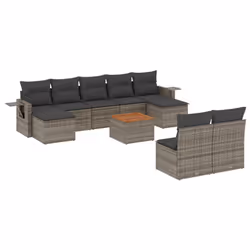 VidaXL 3224765, Gris foncé, Rotin, Acier, Bois d'acacia, 110 kg, Adultes et enfants, 550 mm, 550 mm