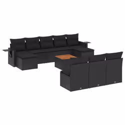 VidaXL 3224767, Noir, Rotin, Acier, Bois d'acacia, 110 kg, Adultes et enfants, 550 mm, 550 mm