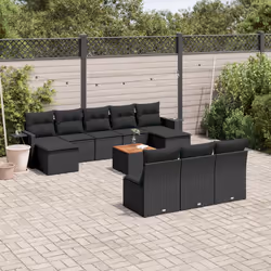 VidaXL 3224767 banc de jardin Rotin, Acier, Bois d'acacia