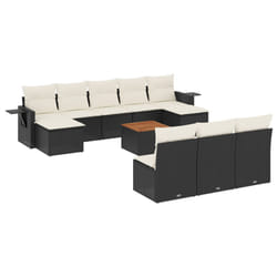VidaXL 3224768 banc de jardin Rotin, Acier, Bois d'acacia